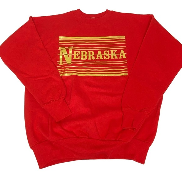 Vintage Nebraska Crewneck Sweatshirt Red Gold Collectible Souvenir. - Picture 1 of 5